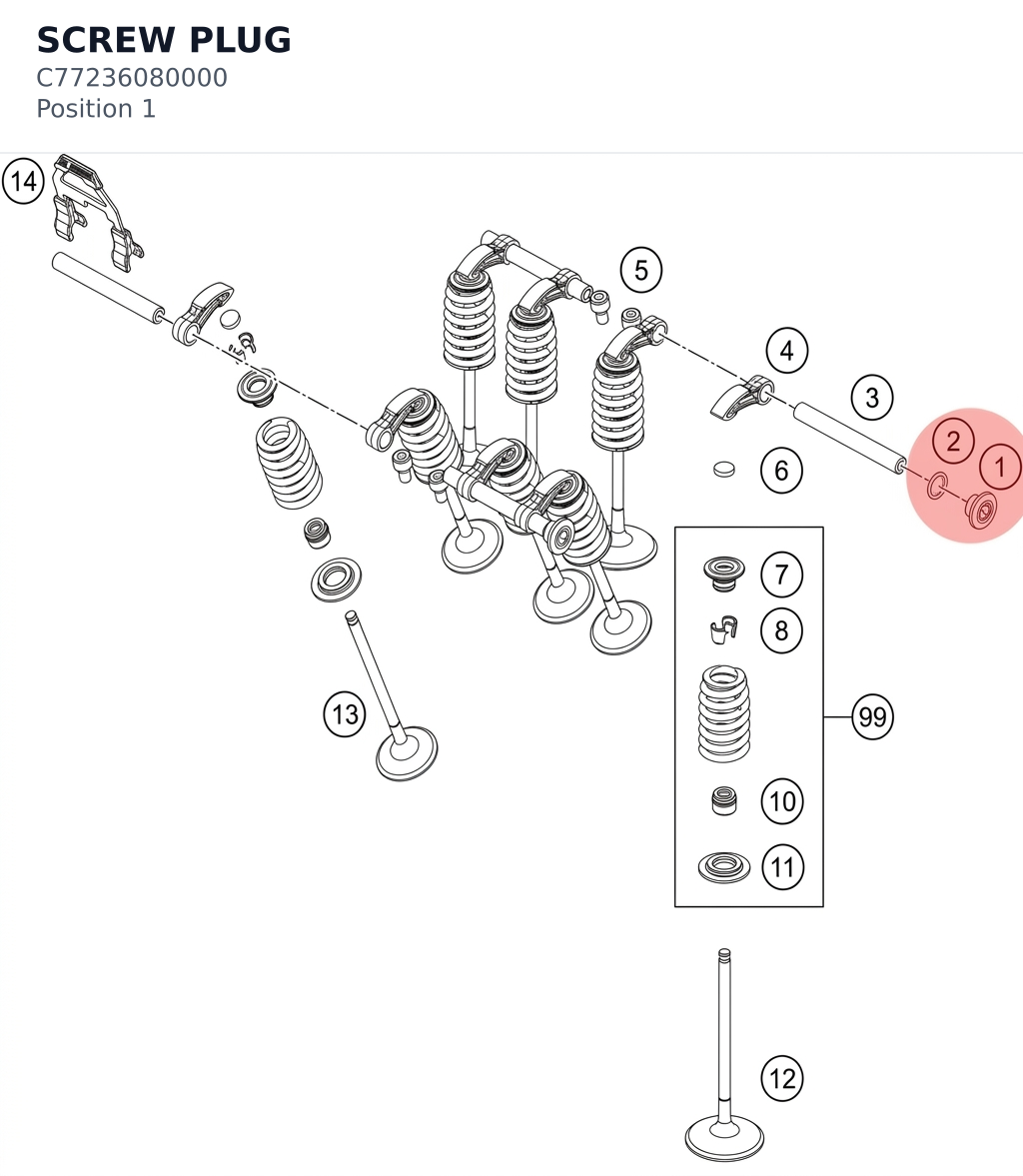 Diagram preview: SCREW PLUG (C77236080000)