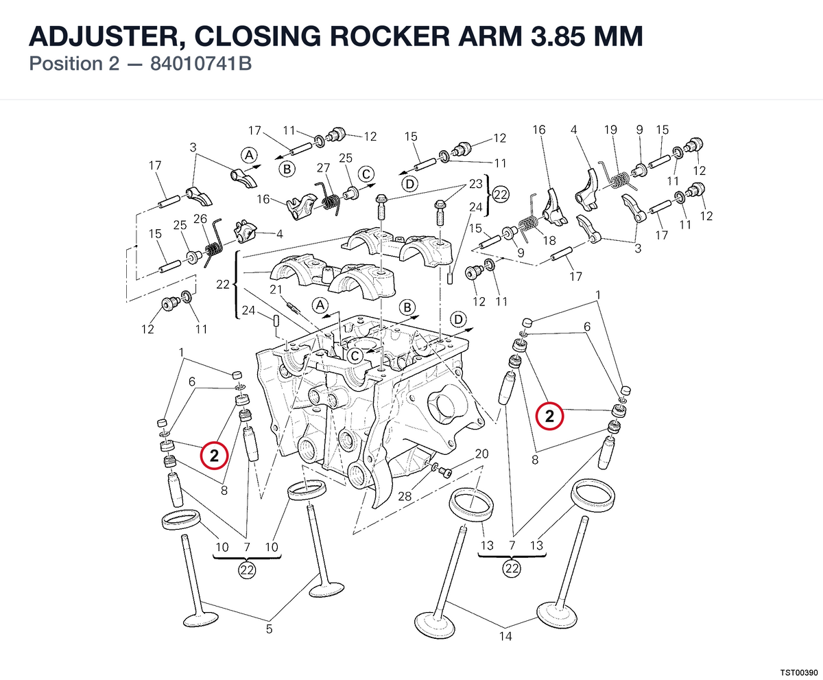 ADJUSTER, CLOSING ROCKER ARM 3.85 MM