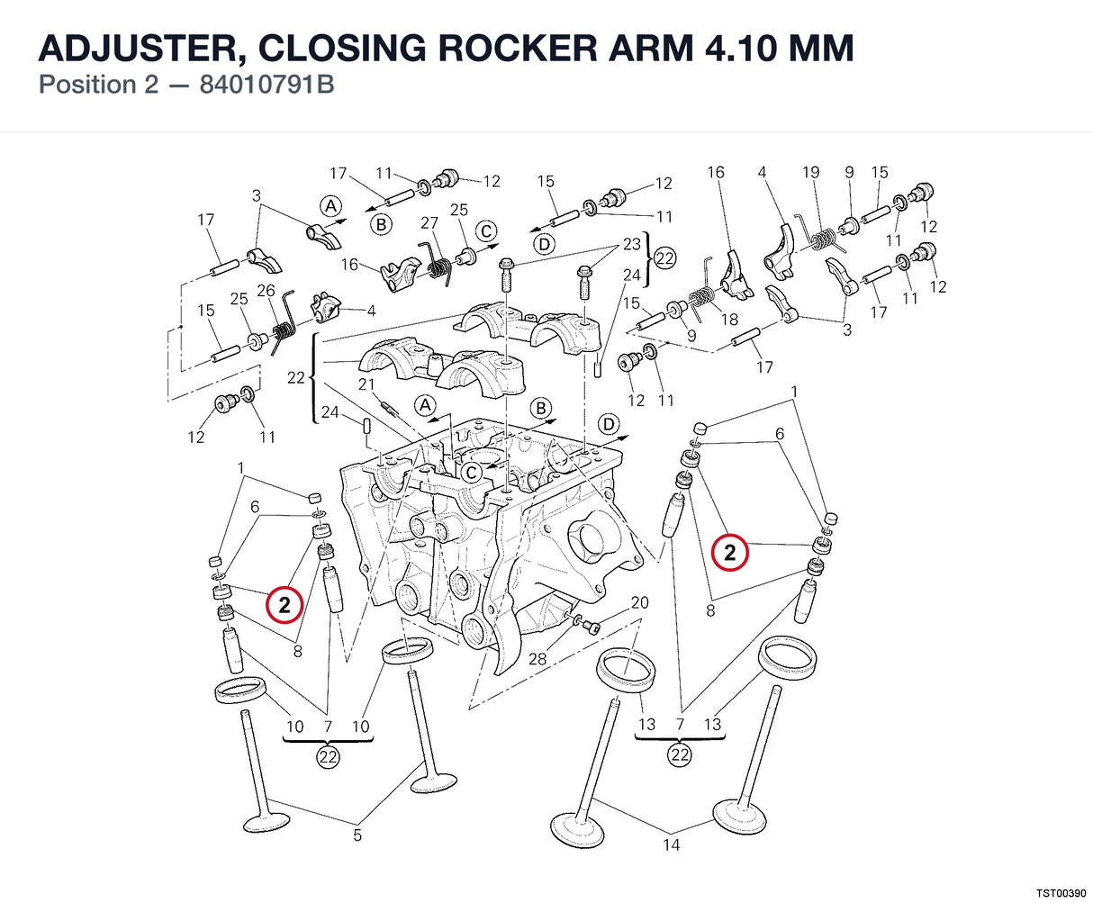 ADJUSTER, CLOSING ROCKER ARM 4.10 MM