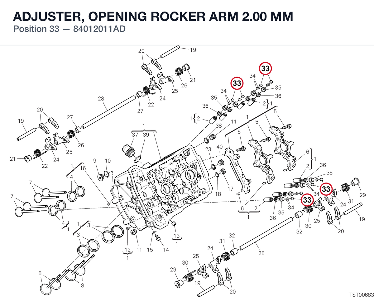 ADJUSTER, OPENING ROCKER ARM 2.00 MM 84012011AD diagram position