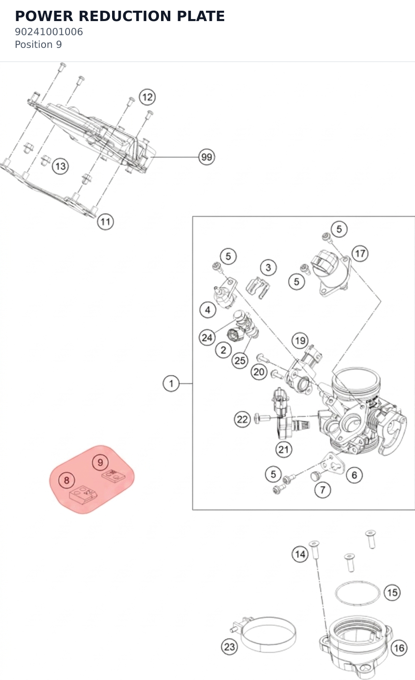 Diagram preview: POWER REDUCTION PLATE (90241001006)