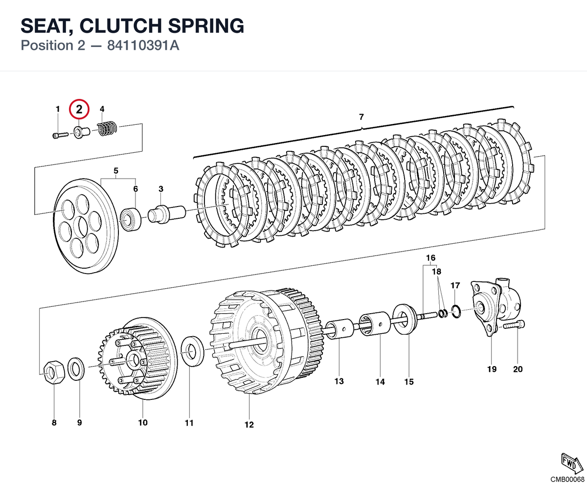 SEAT, CLUTCH SPRING 84110391A diagram position