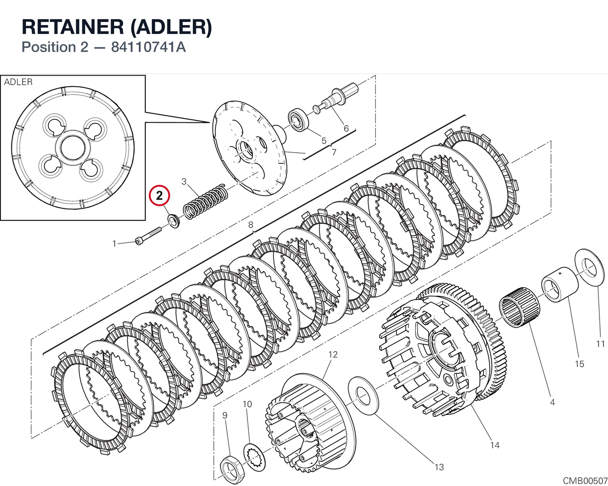 RETAINER (ADLER) 84110741A diagram position
