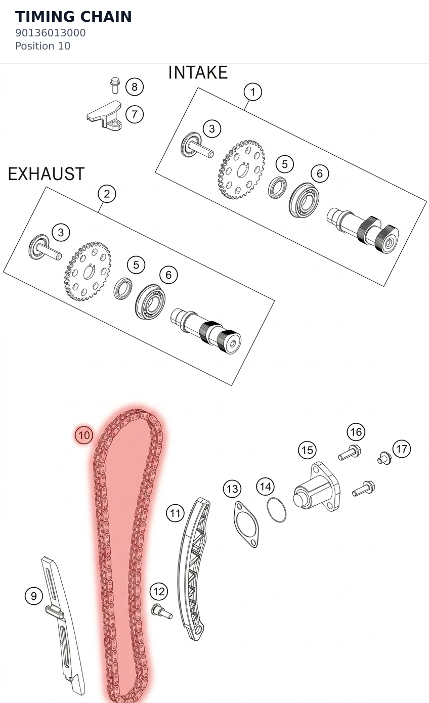 Diagram preview: TIMING CHAIN (90136013000)