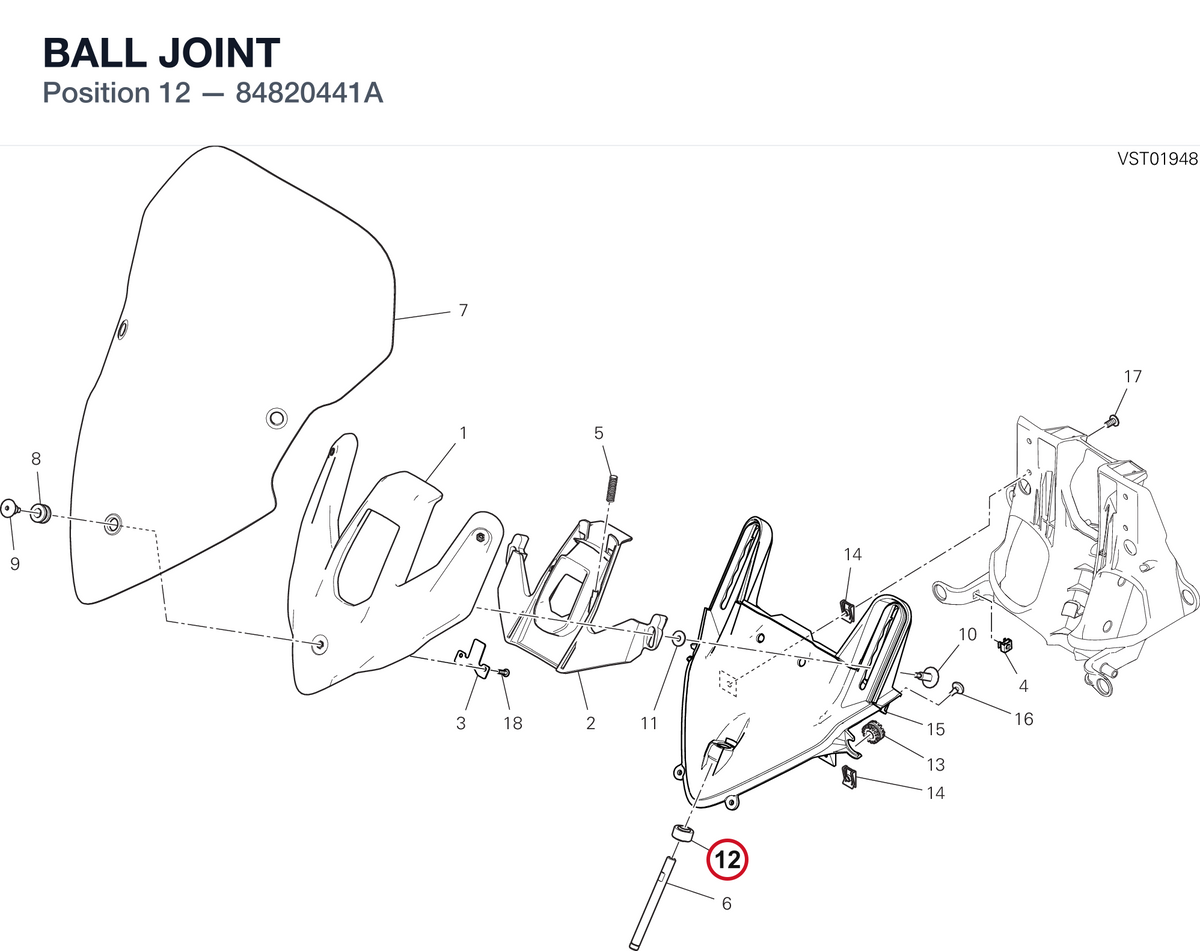 BALL JOINT 84820441A diagram position