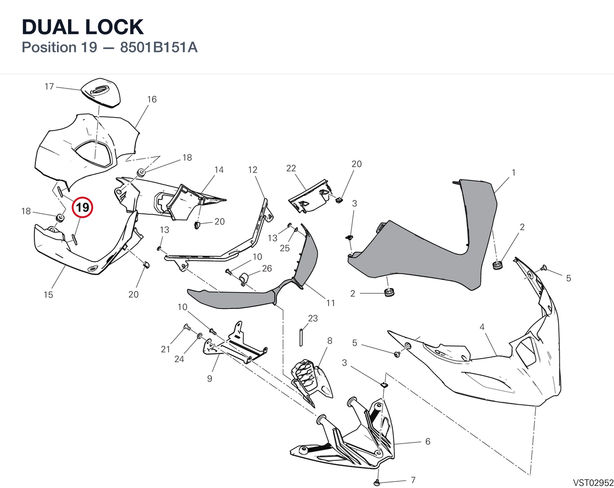 DUAL LOCK 8501B151A diagram position