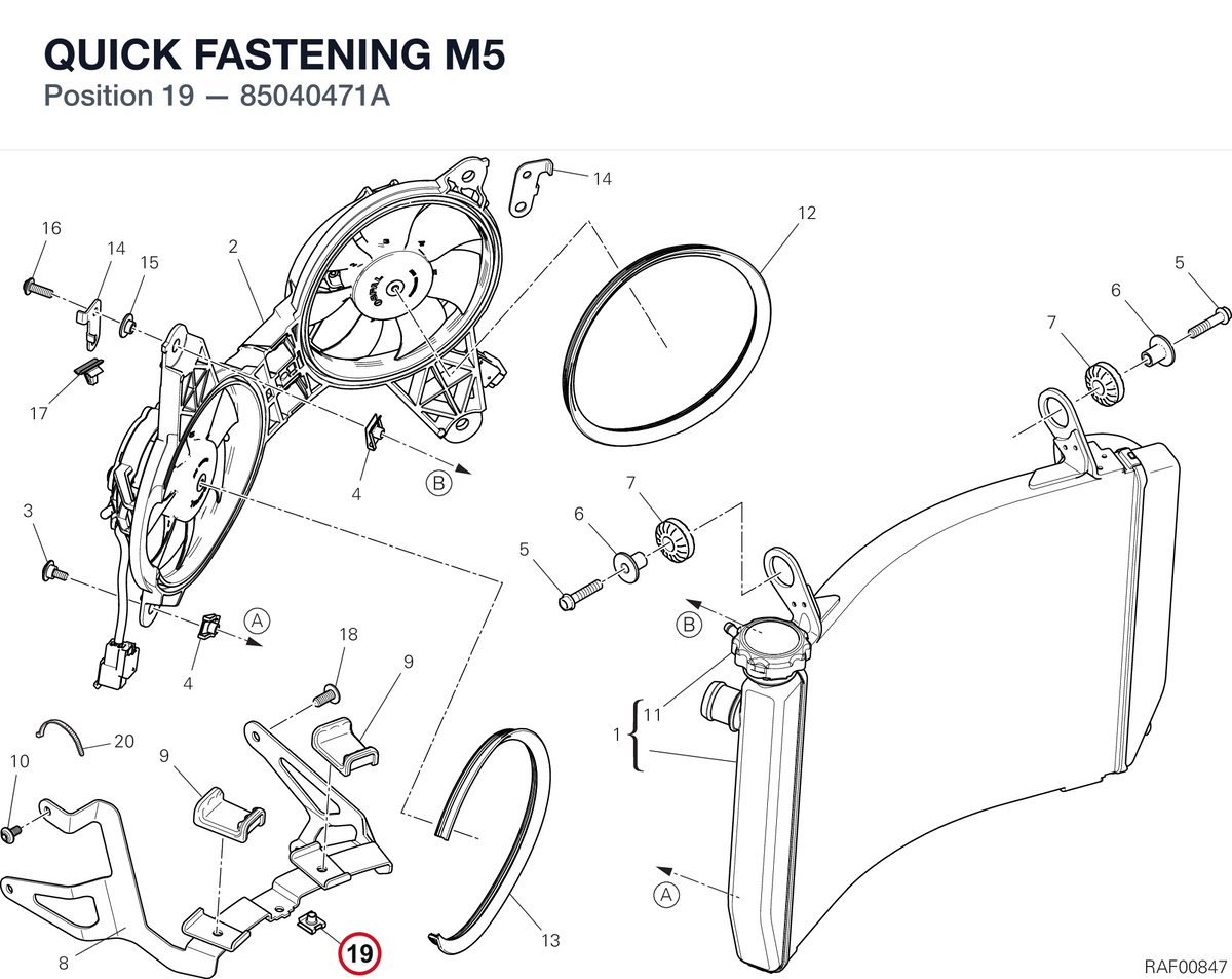 QUICK FASTENING M5 85040471A diagram position