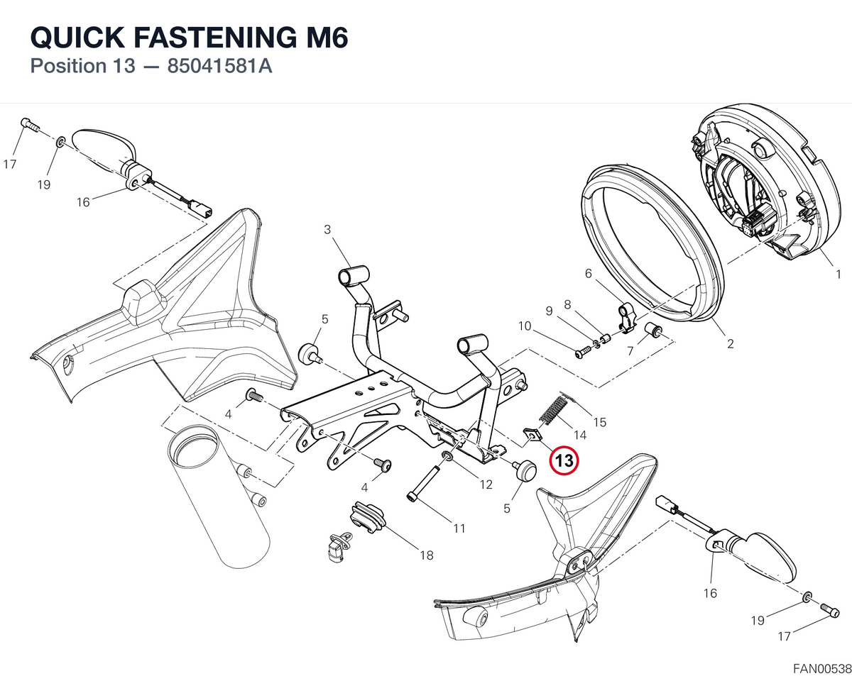 QUICK FASTENING M6 85041581A diagram position