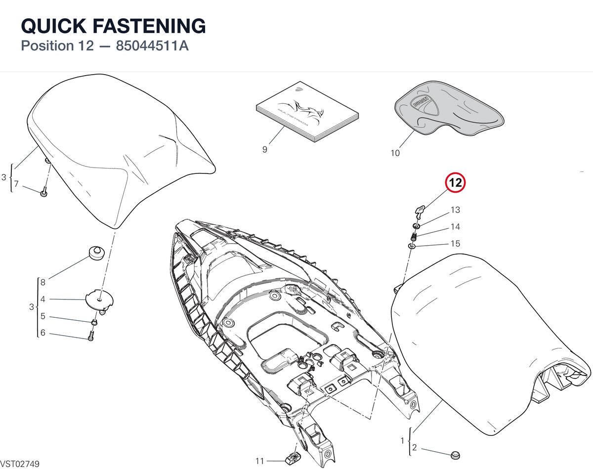 QUICK FASTENING 85044511A diagram position