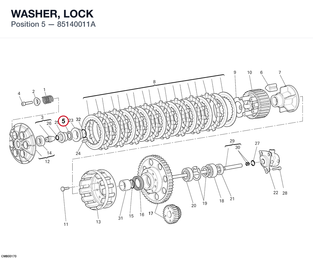 WASHER, LOCK 85140011A diagram position