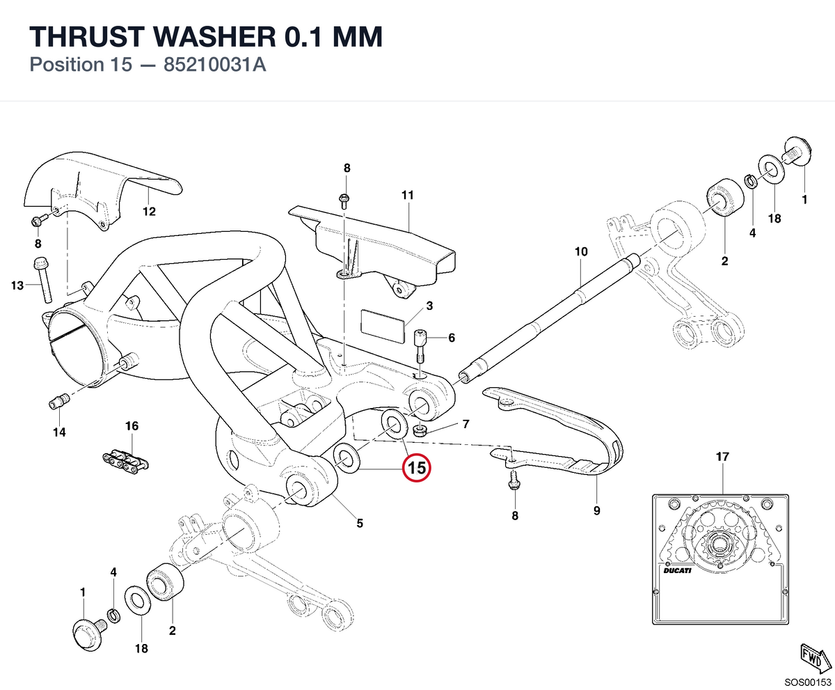 THRUST WASHER 0.1 MM 85210031A diagram position