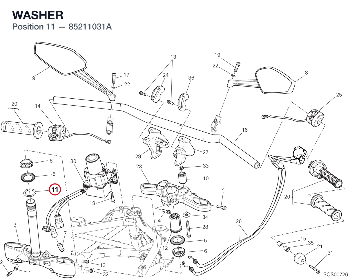 WASHER 85211031A diagram position