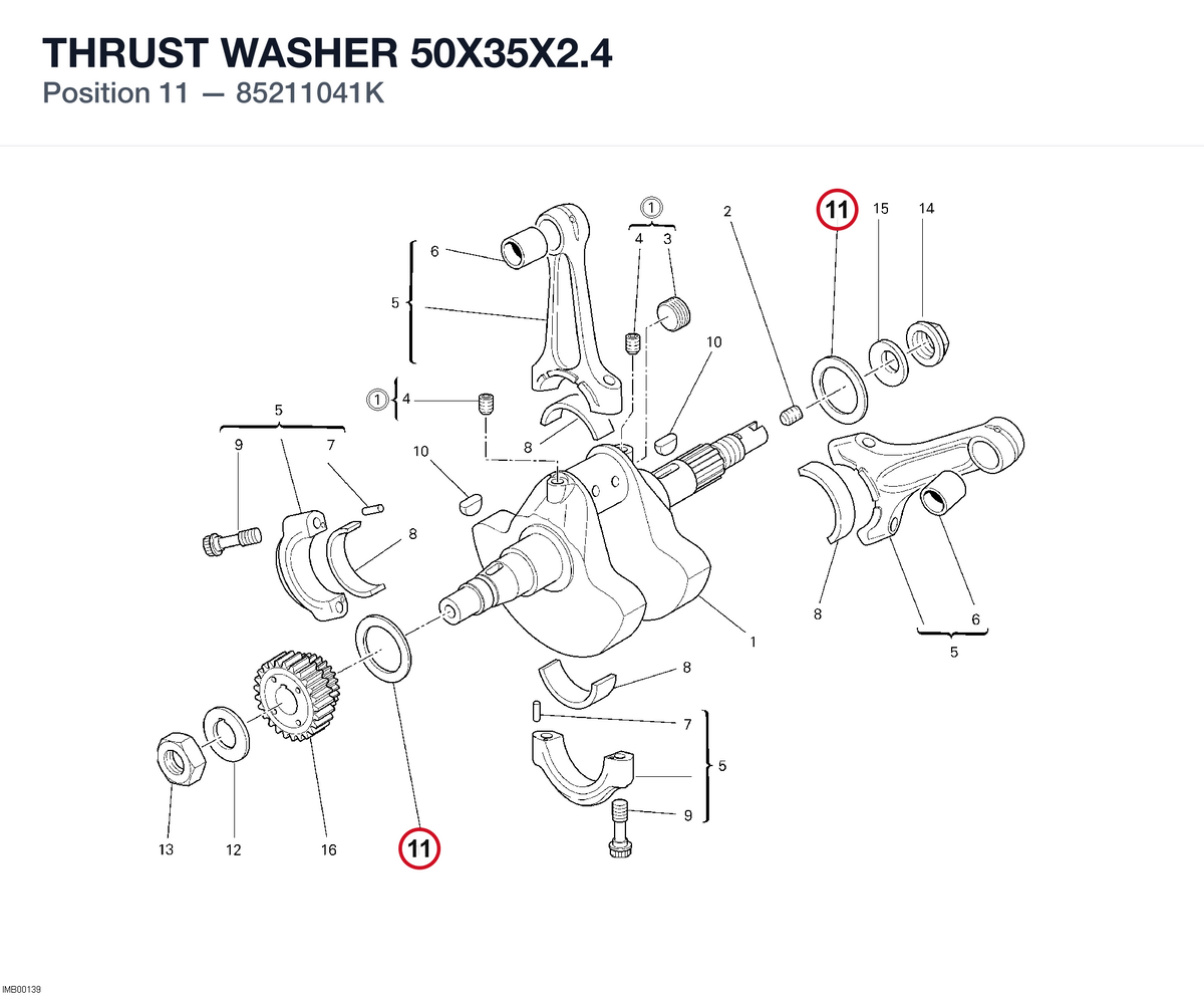 THRUST WASHER 50X35X2.4 85211041K diagram position