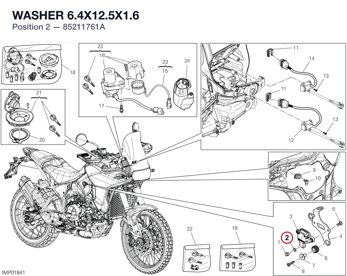 WASHER 6.4X12.5X1.6 85211761A diagram position