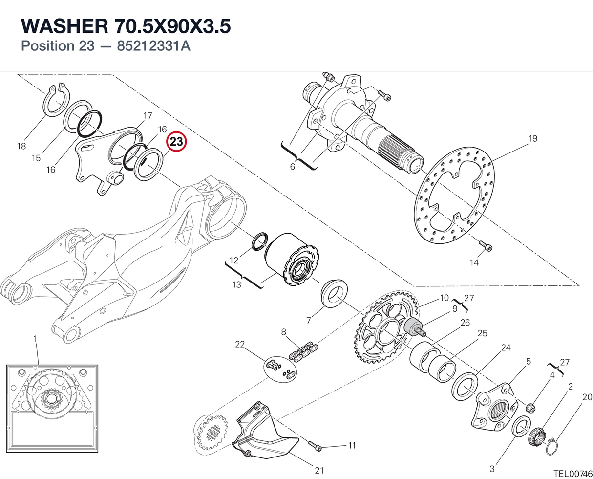 WASHER 70.5X90X3.5 85212331A diagram position