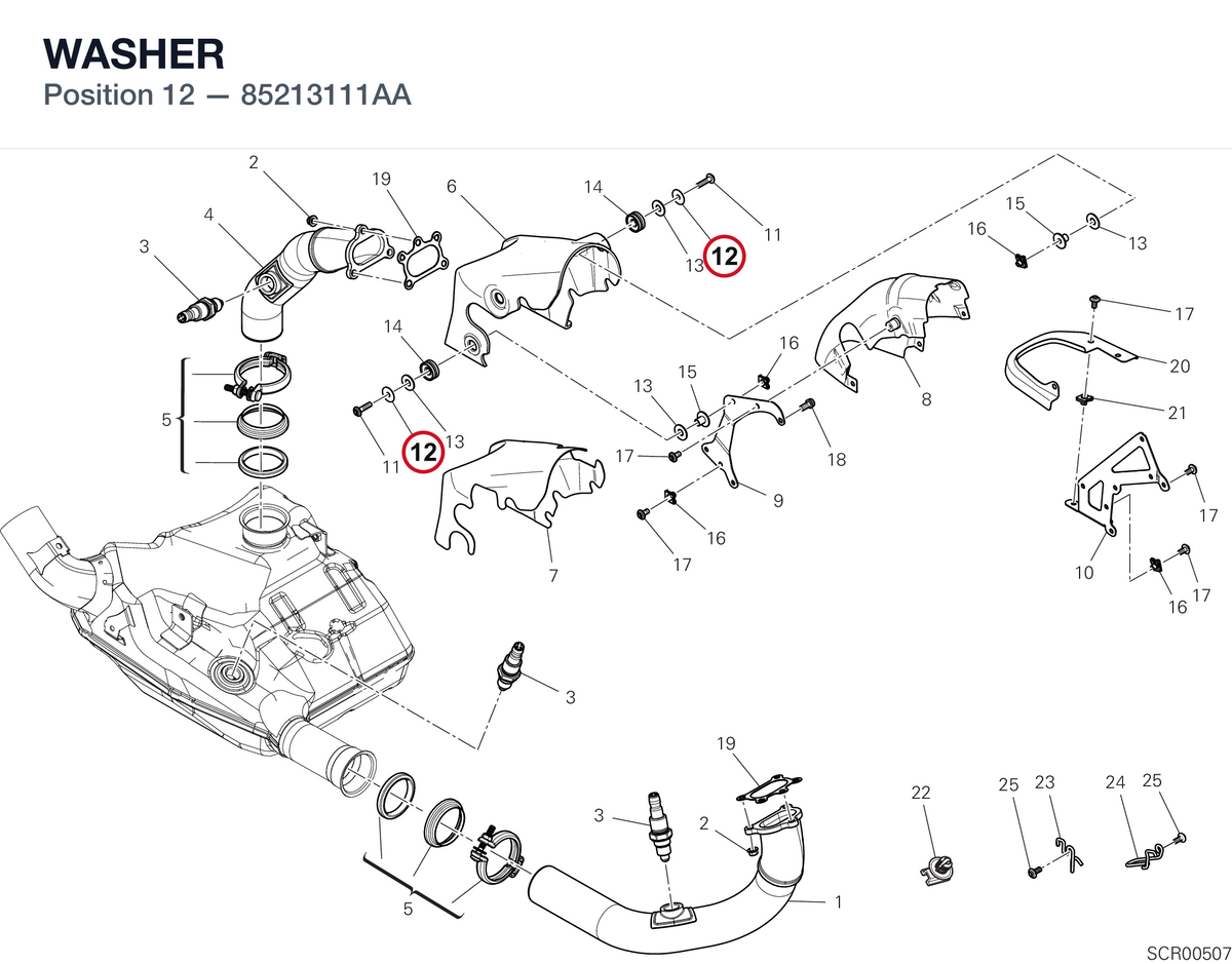 WASHER 85213111AA diagram position