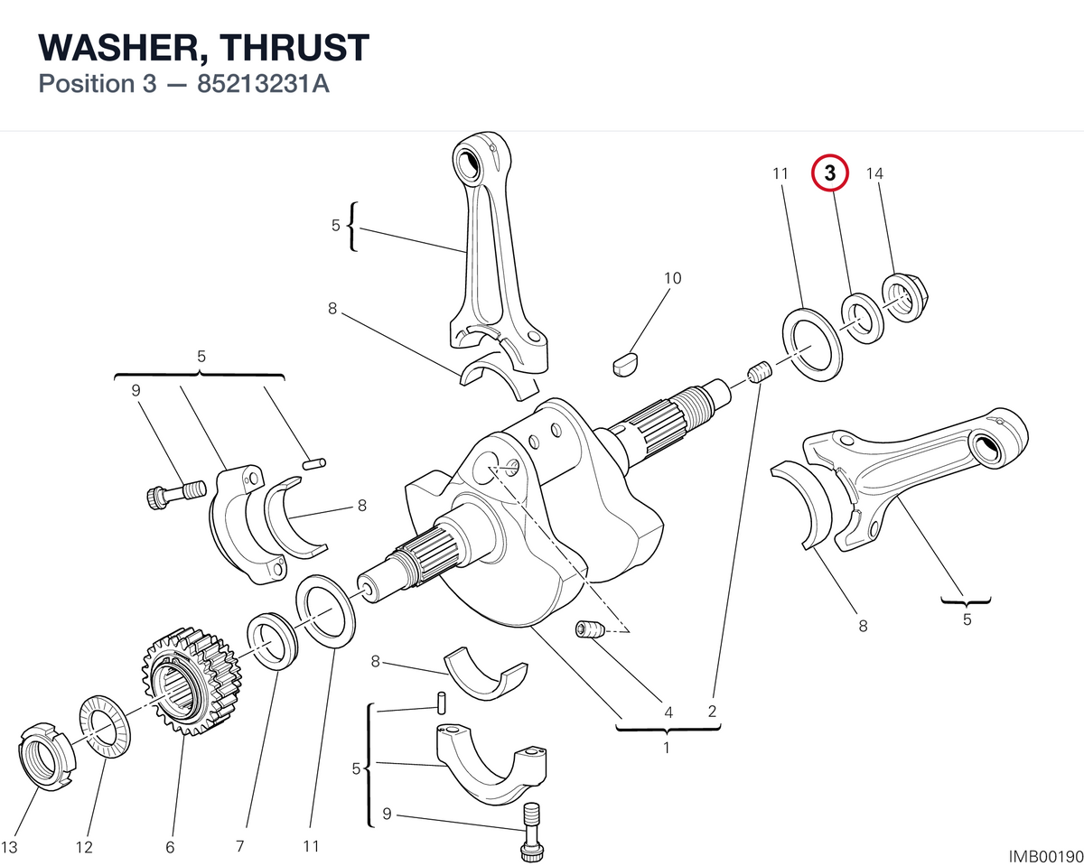WASHER, THRUST 85213231A diagram position