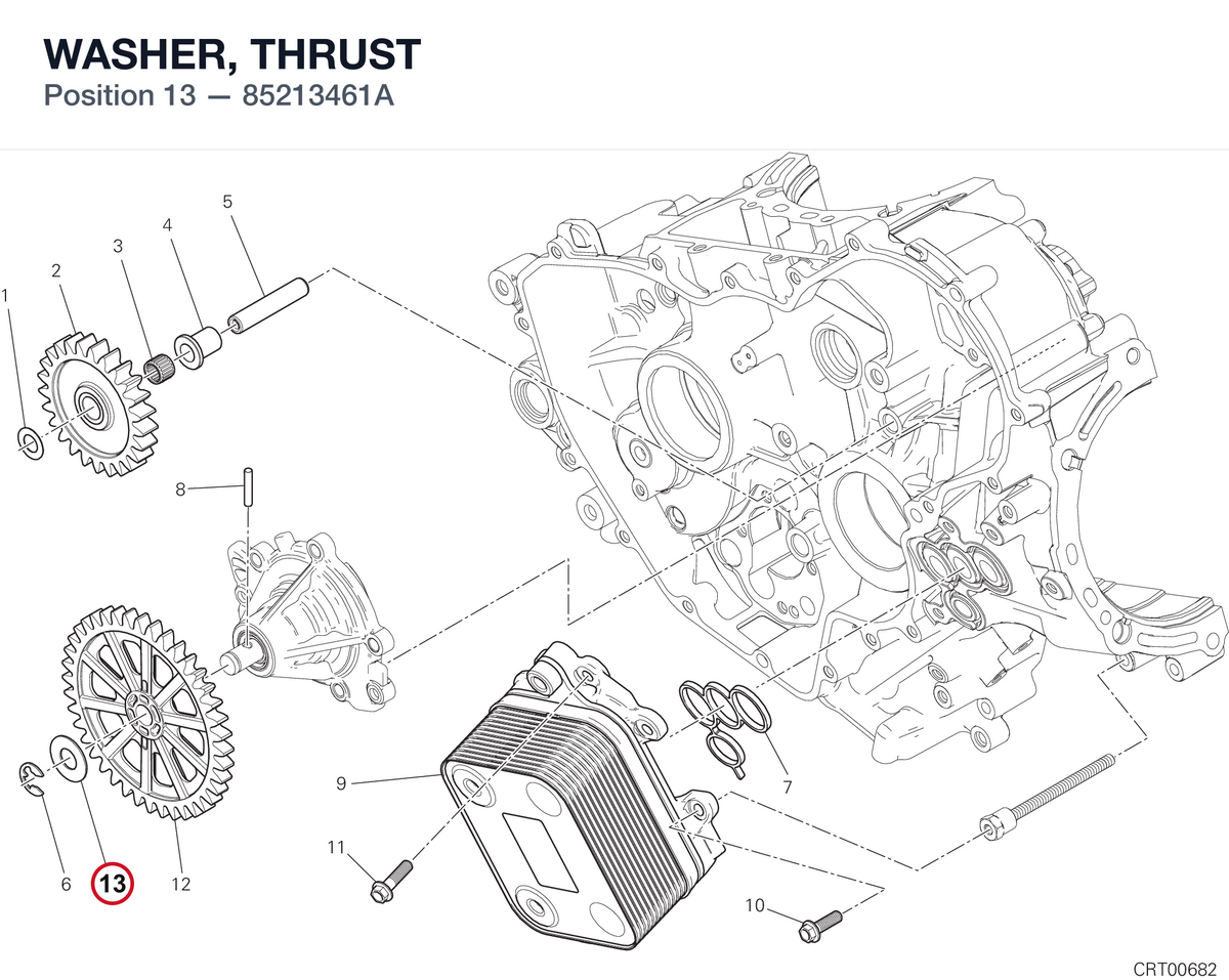 WASHER, THRUST 85213461A diagram position