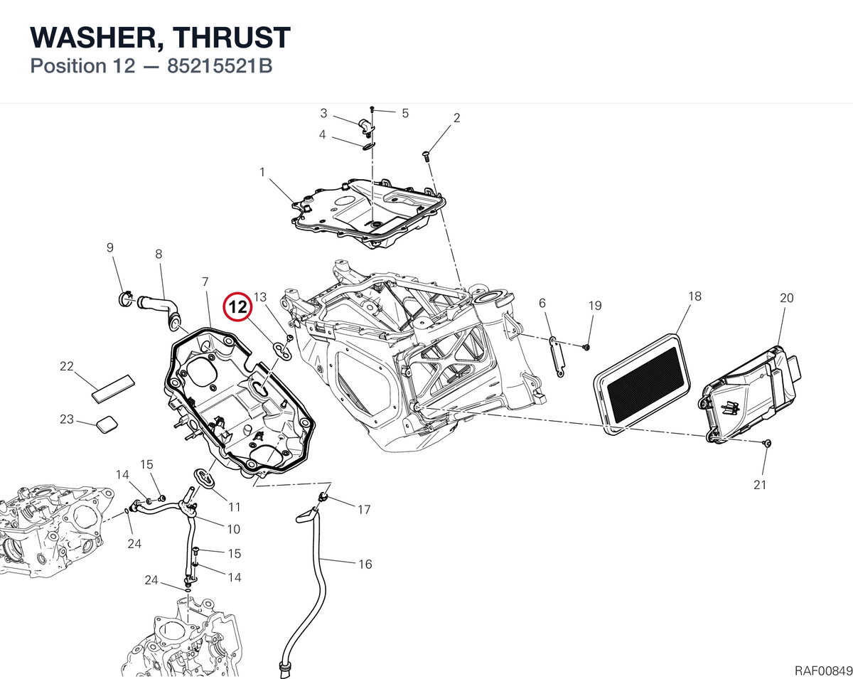 WASHER, THRUST 85215521B diagram position