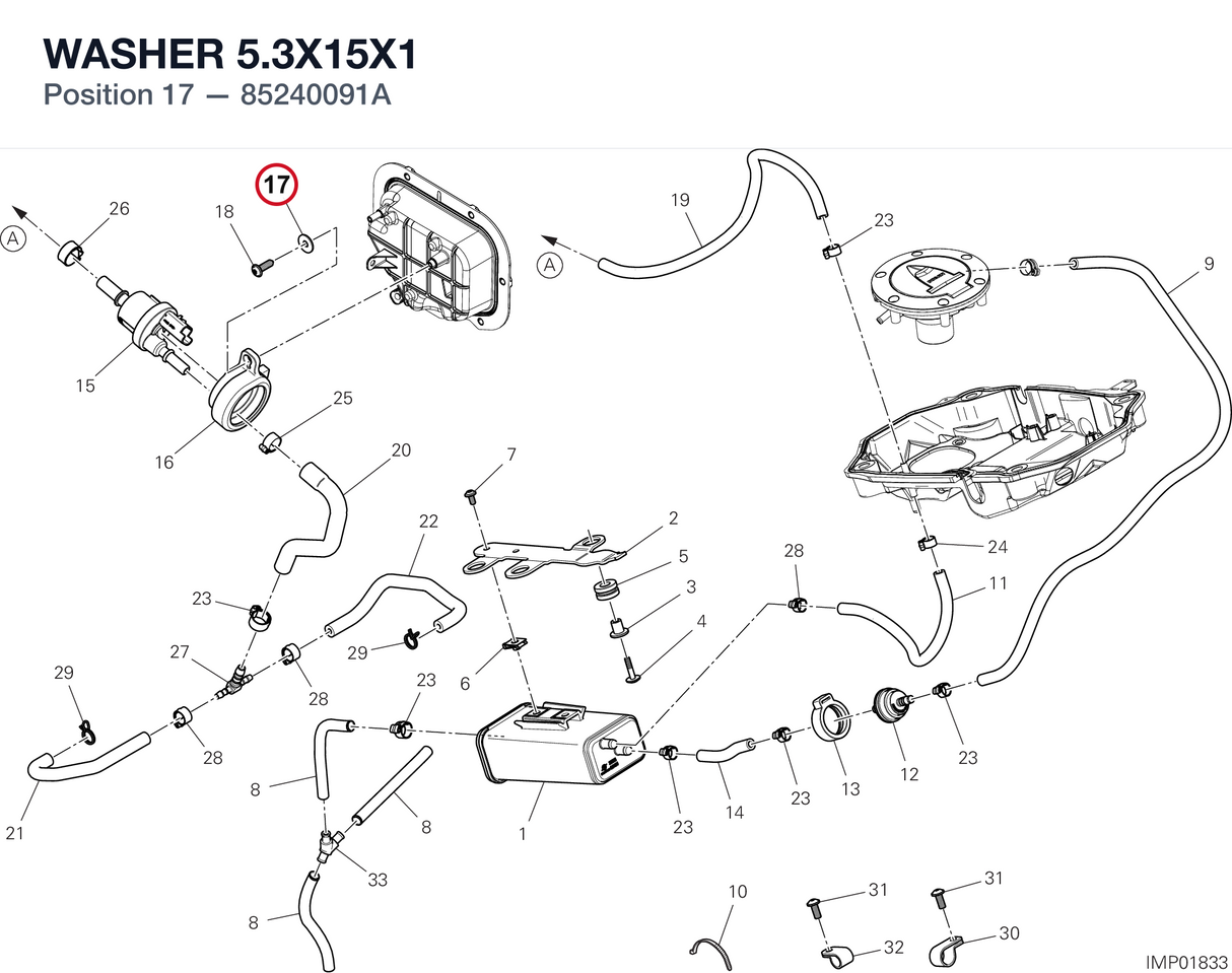 WASHER 5.3X15X1 85240091A diagram position