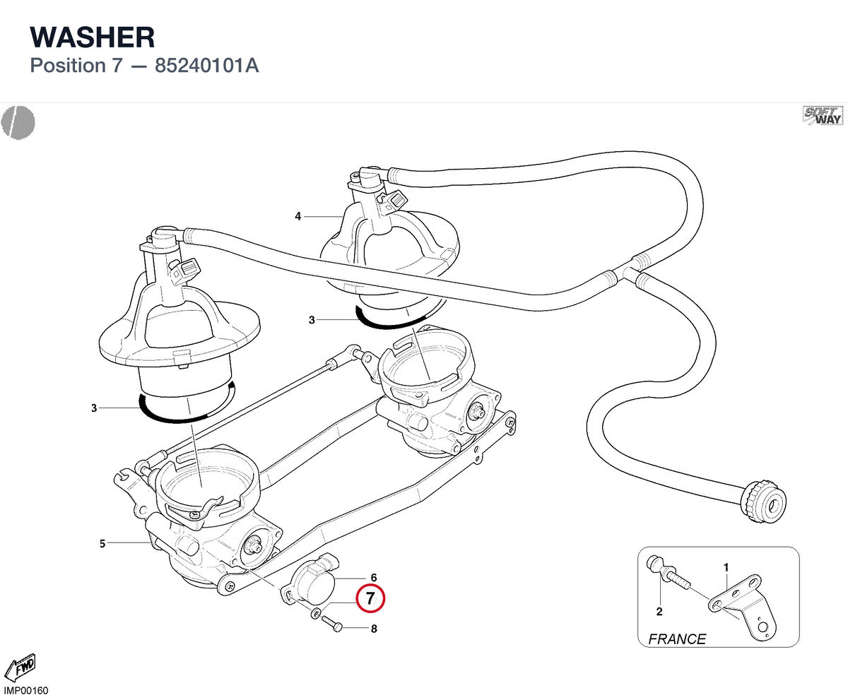 WASHER 85240101A diagram position