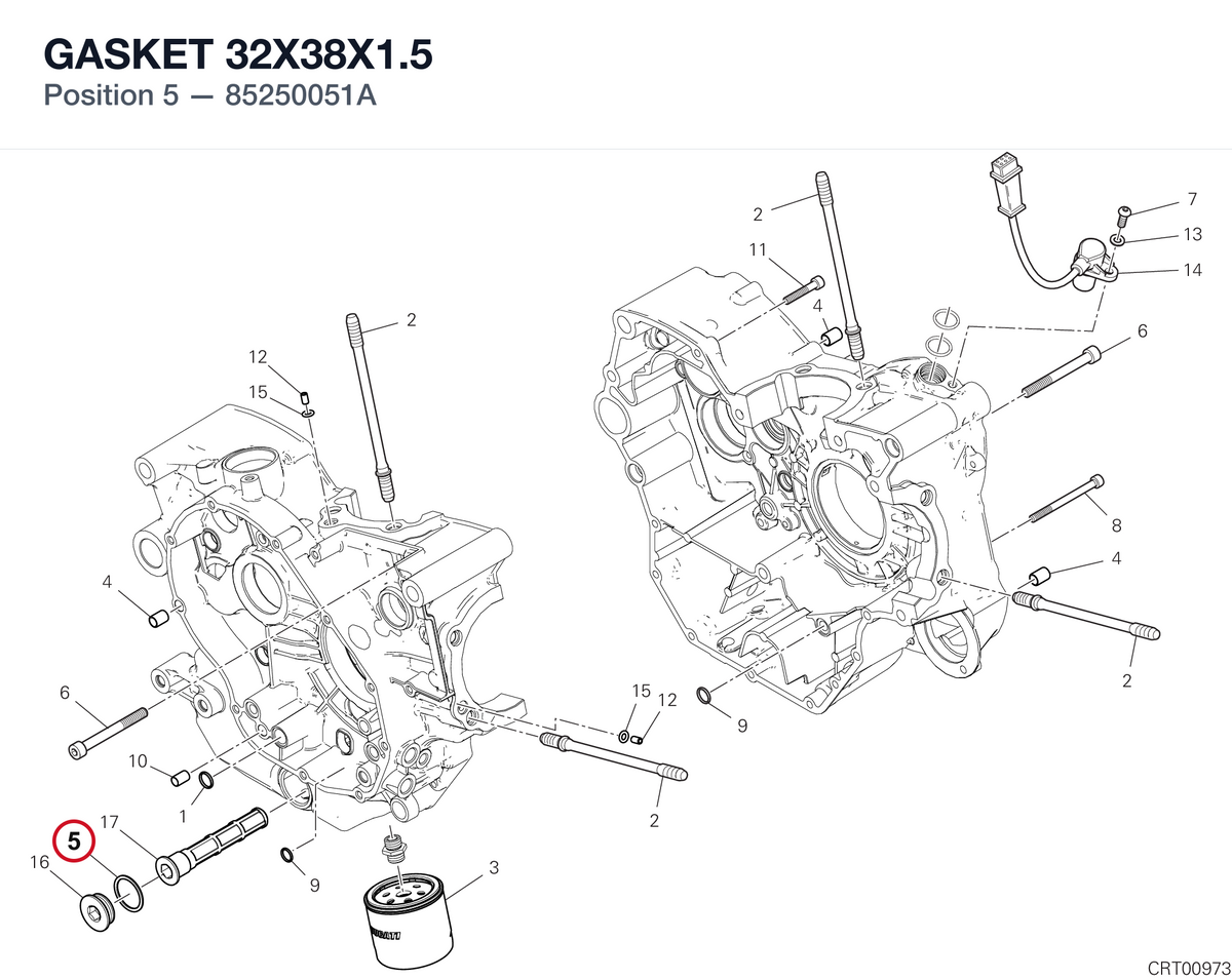 GASKET 32X38X1.5 85250051A diagram position