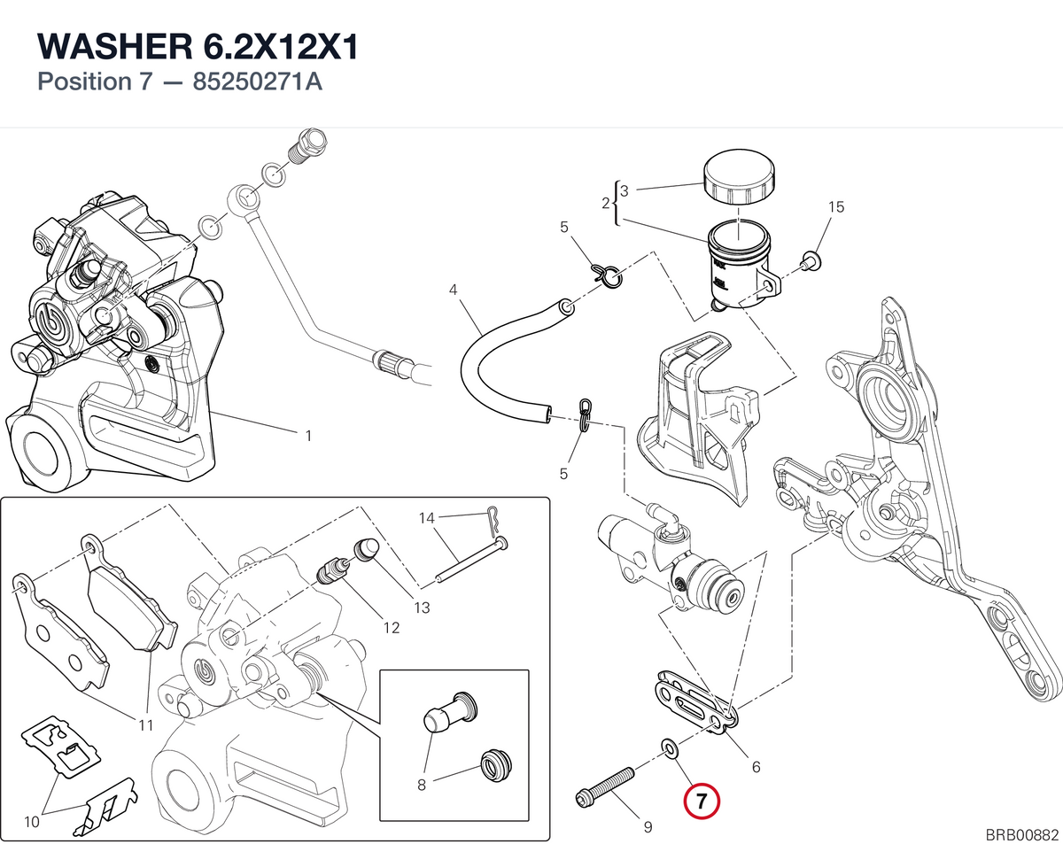 WASHER 6.2X12X1 85250271A diagram position