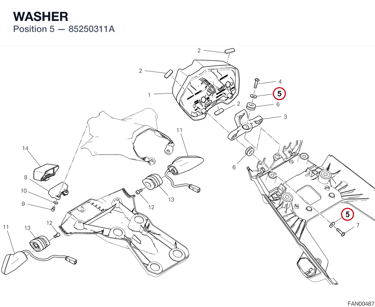 WASHER 85250311A diagram position