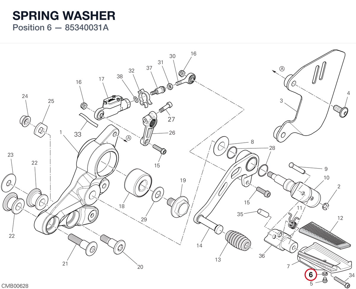 SPRING WASHER 85340031A diagram position