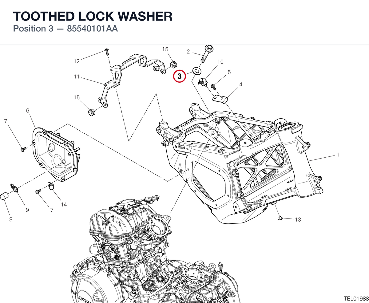 TOOTHED LOCK WASHER 85540101AA diagram position