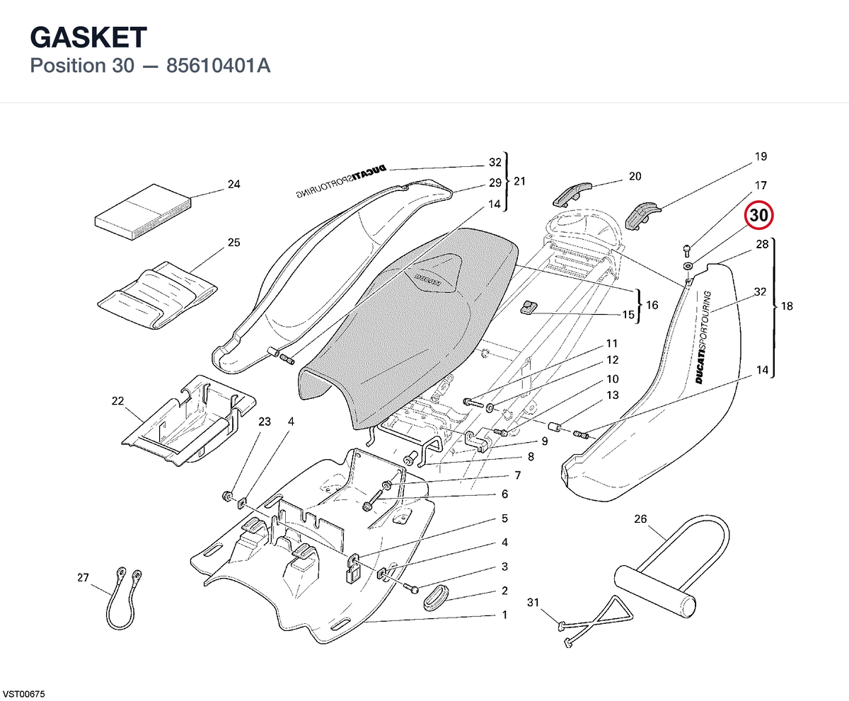 GASKET 85610401A diagram position