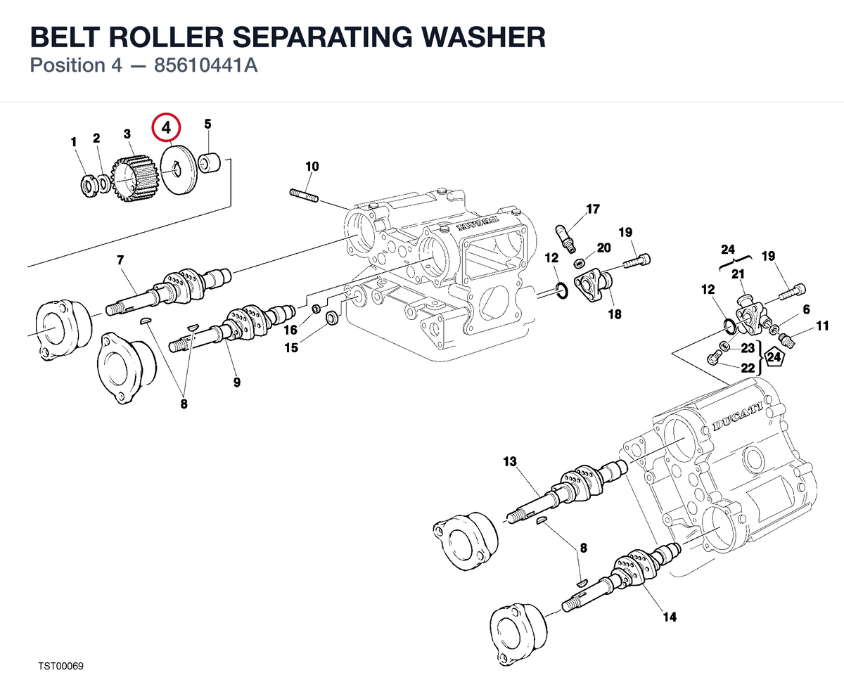 BELT ROLLER SEPARATING WASHER