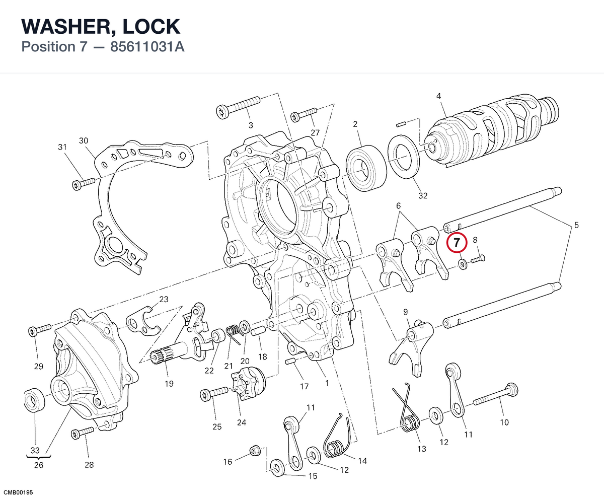 WASHER, LOCK 85611031A diagram position