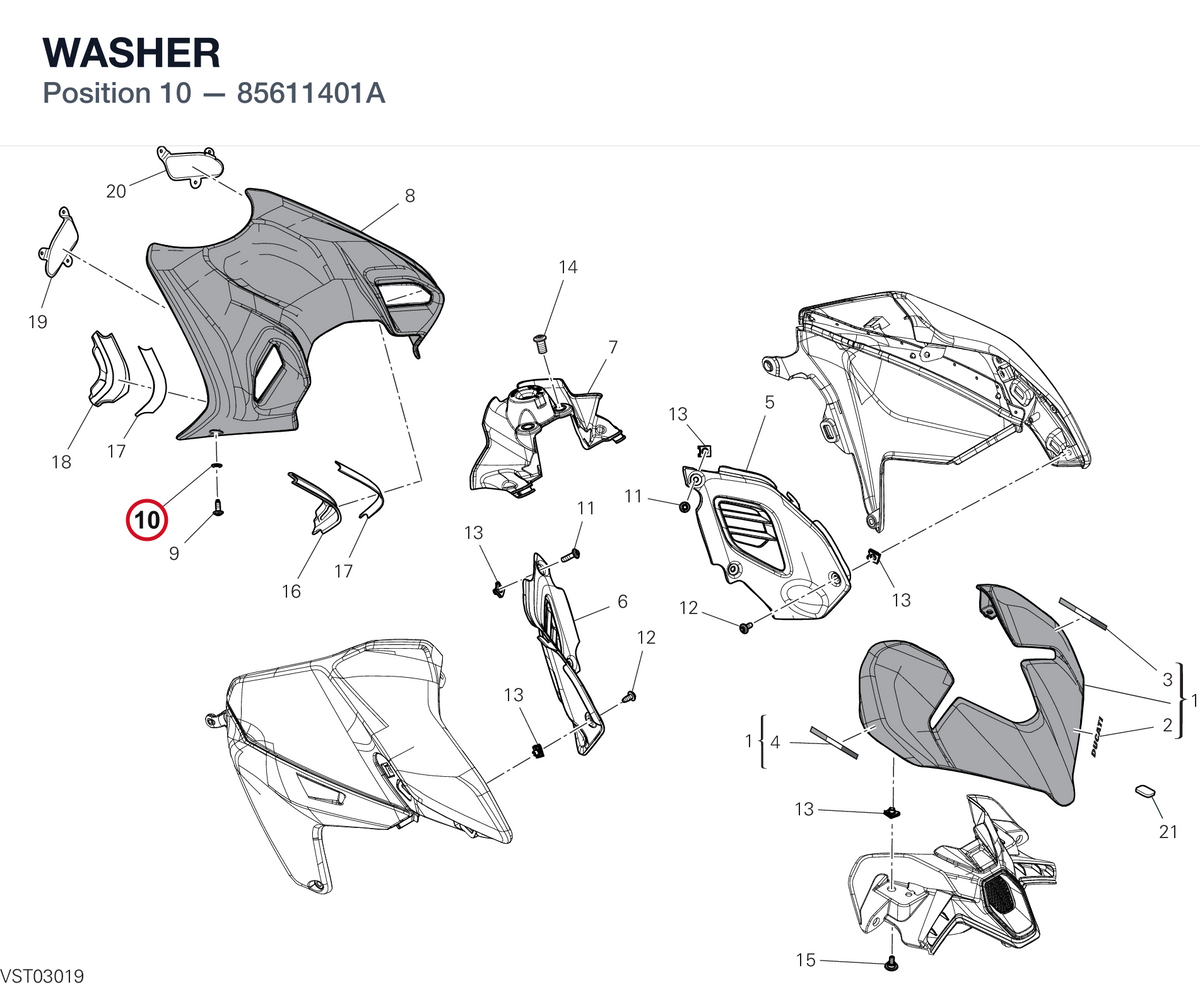 WASHER 85611401A diagram position