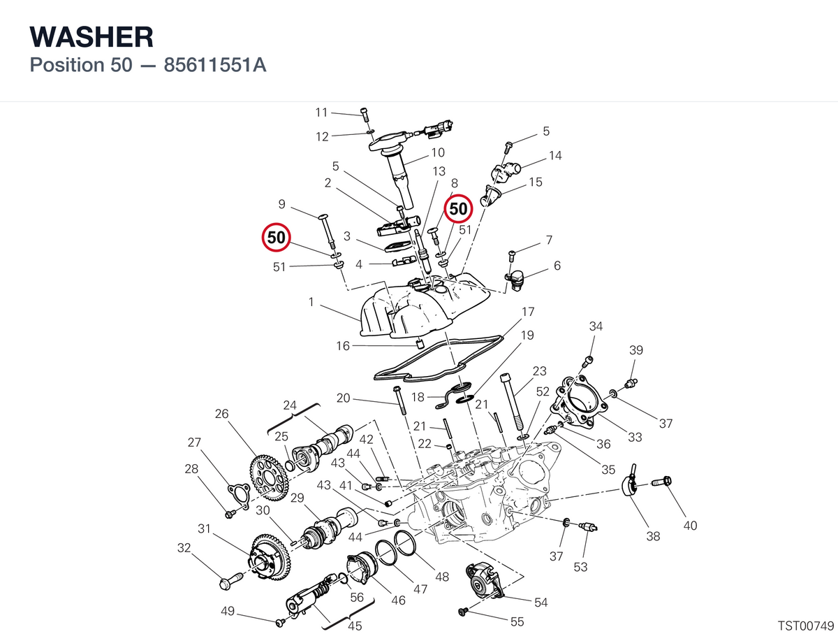 WASHER 85611551A diagram position