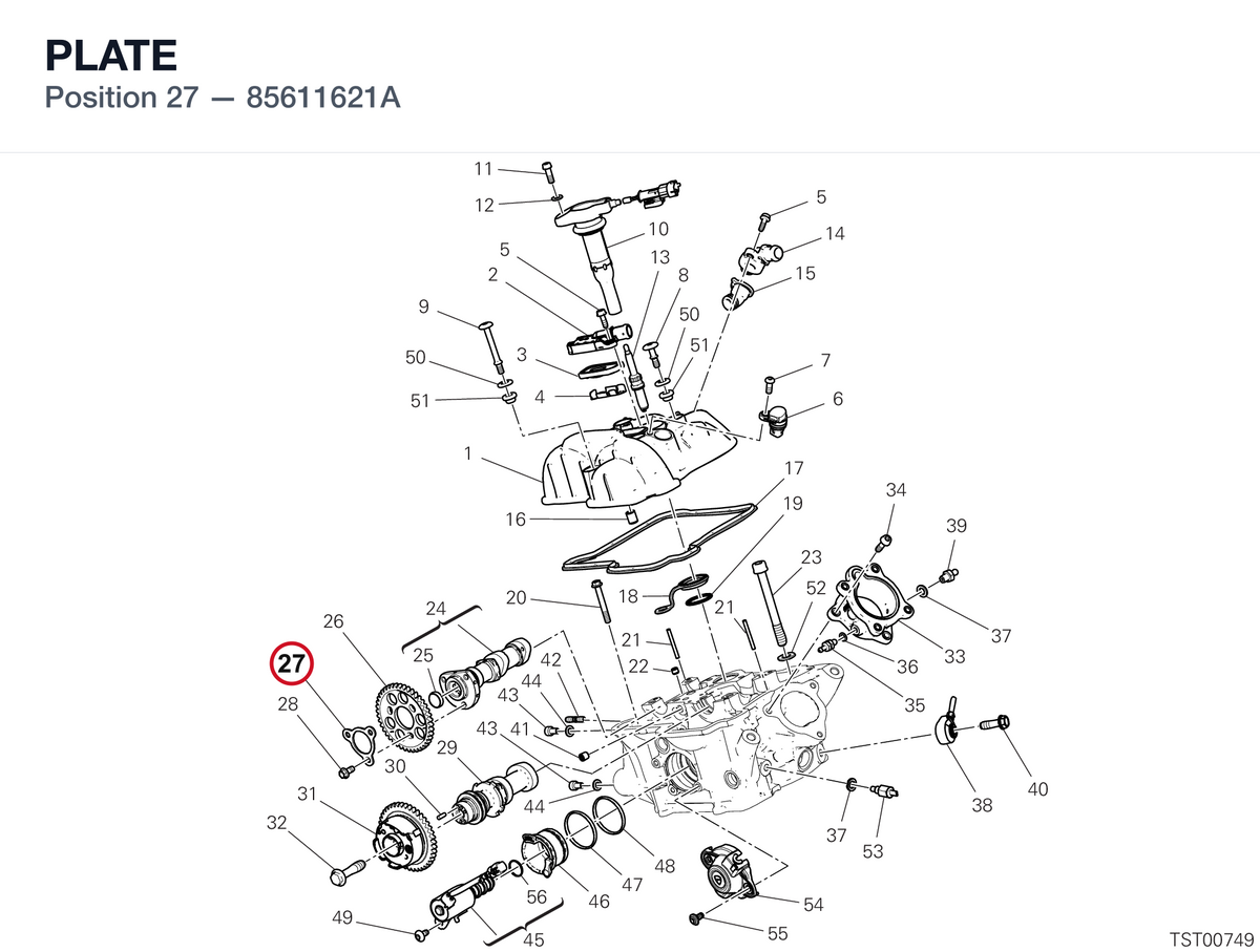 PLATE 85611621A diagram position