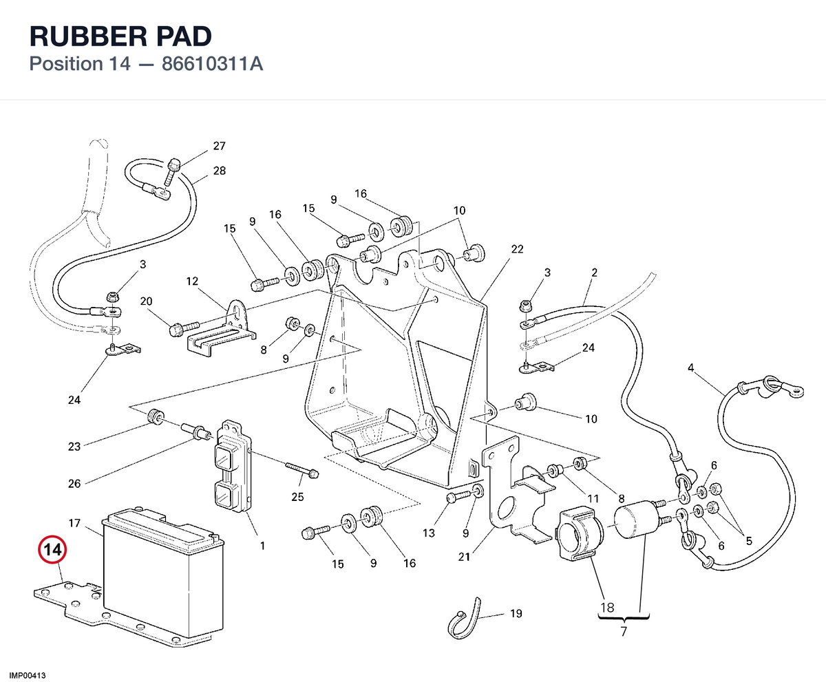 RUBBER PAD 86610311A diagram position