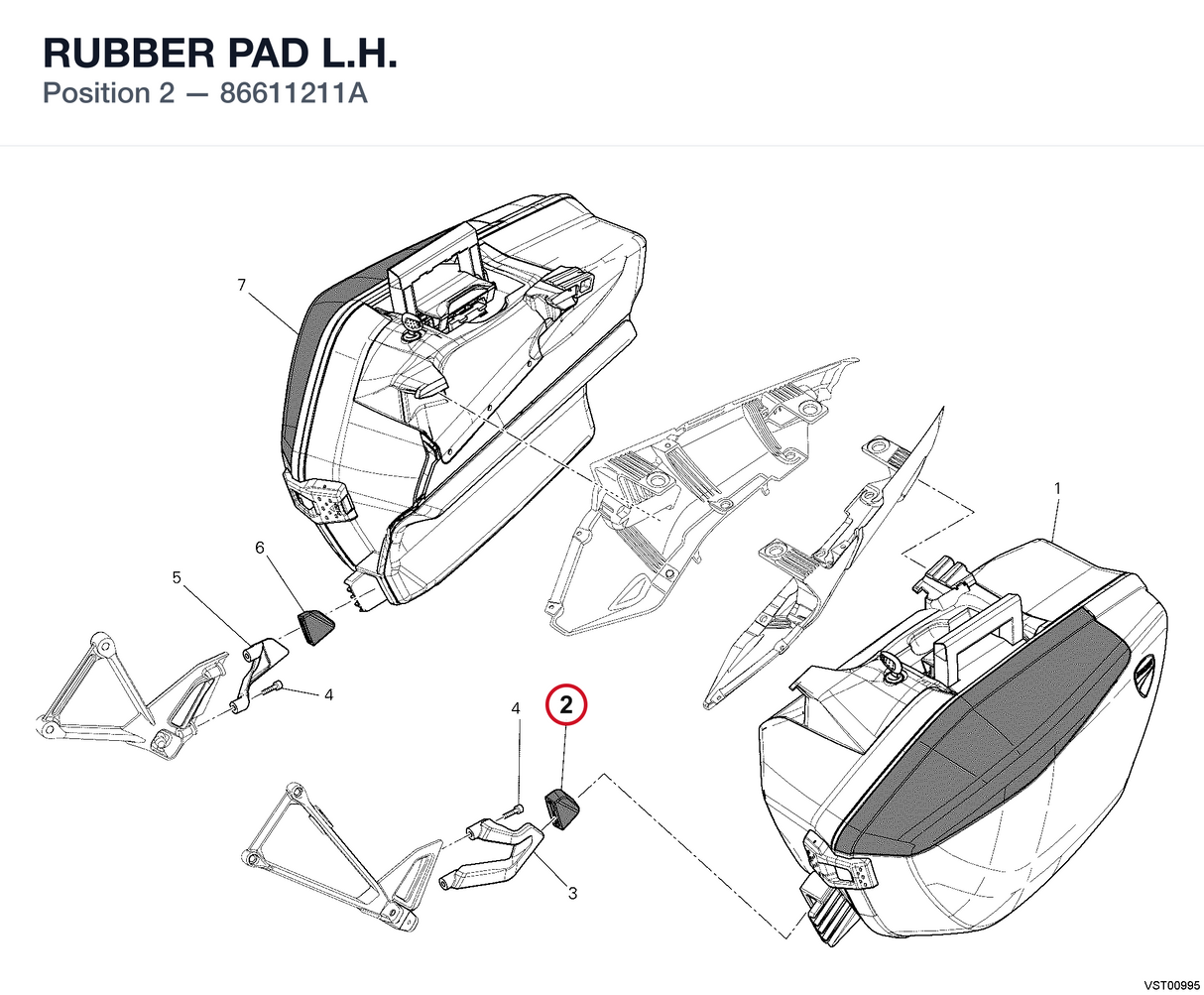 RUBBER PAD L.H. 86611211A diagram position
