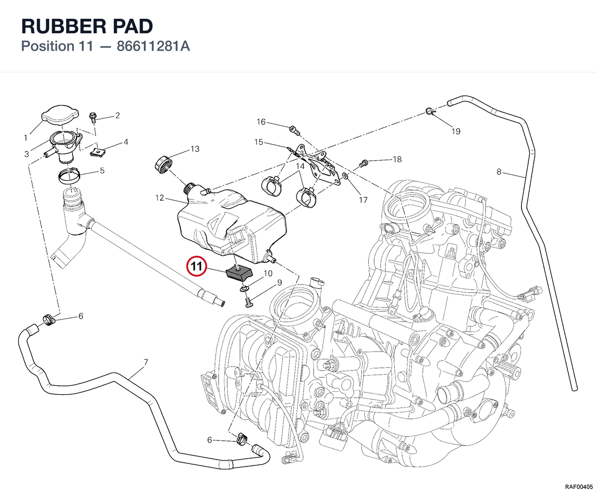 RUBBER PAD 86611281A diagram position