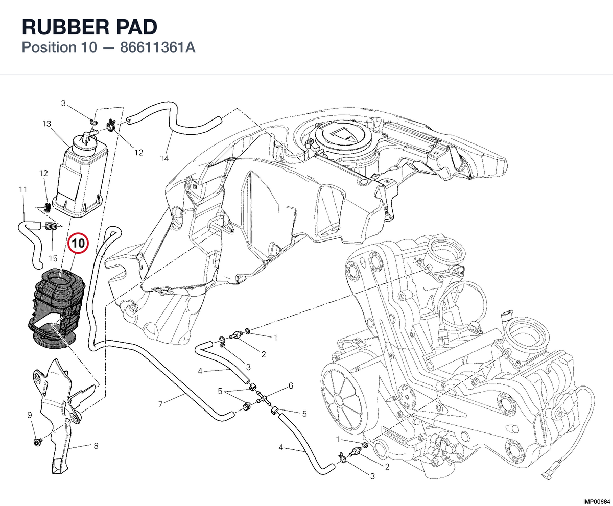 RUBBER PAD 86611361A diagram position
