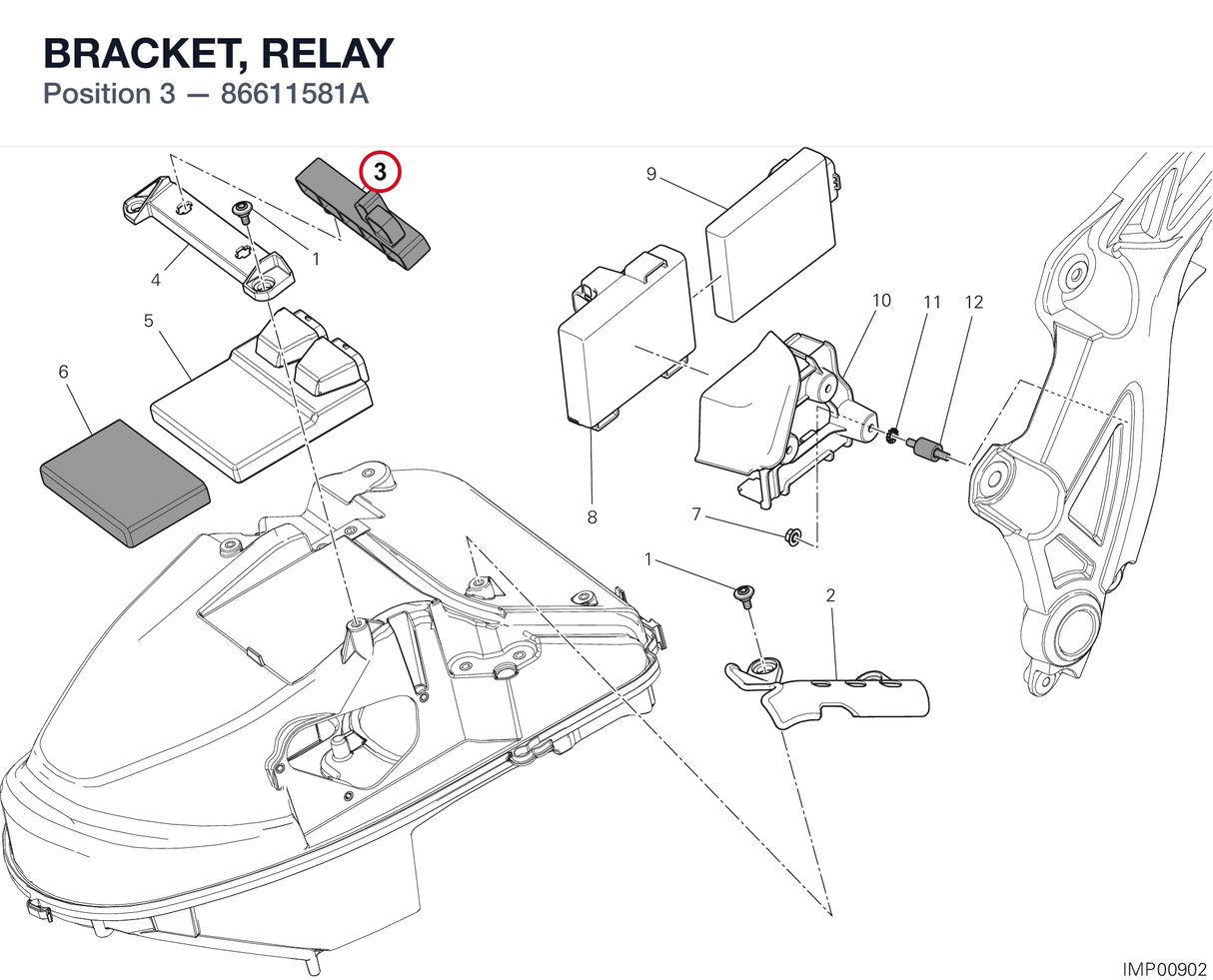 BRACKET, RELAY 86611581A diagram position