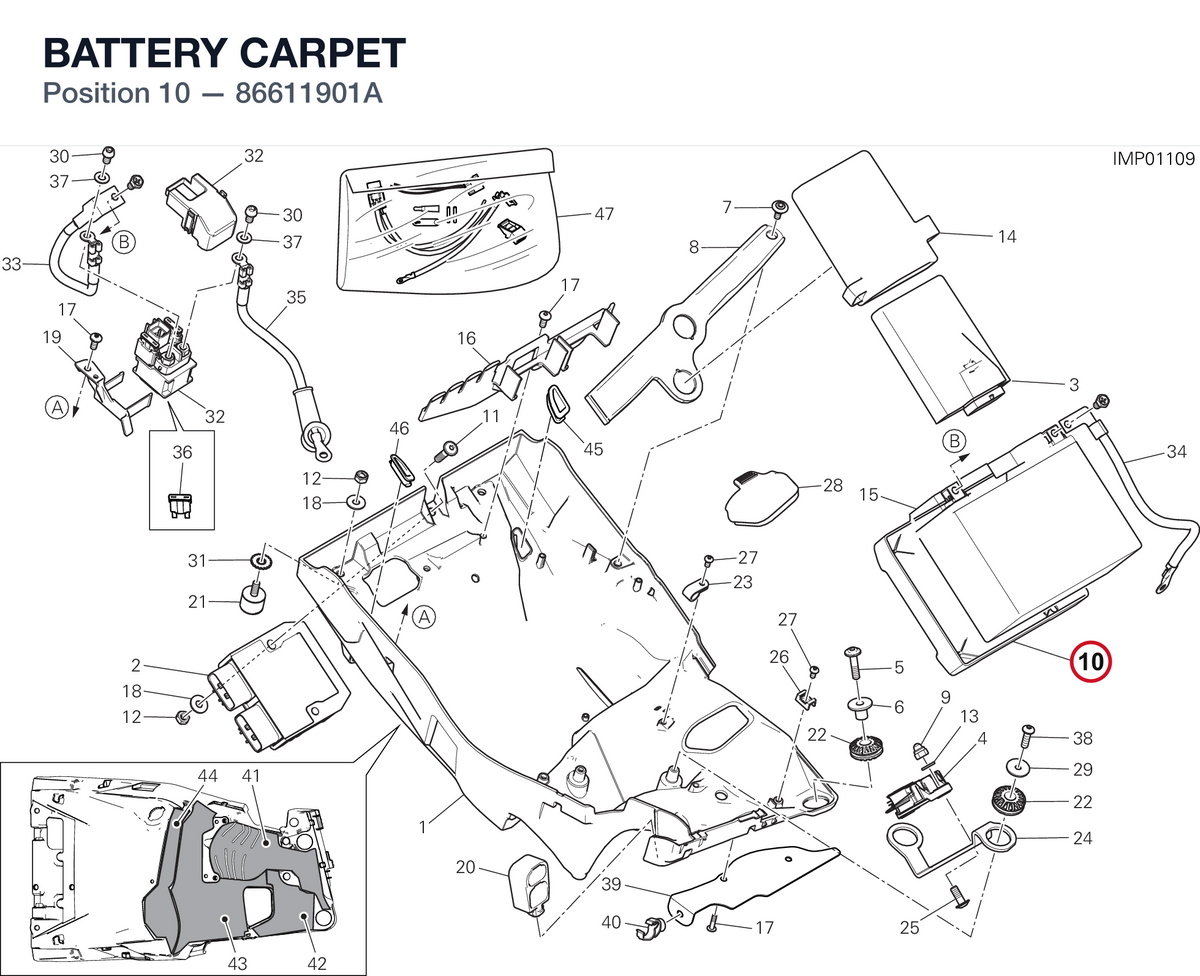 BATTERY CARPET 86611901A diagram position