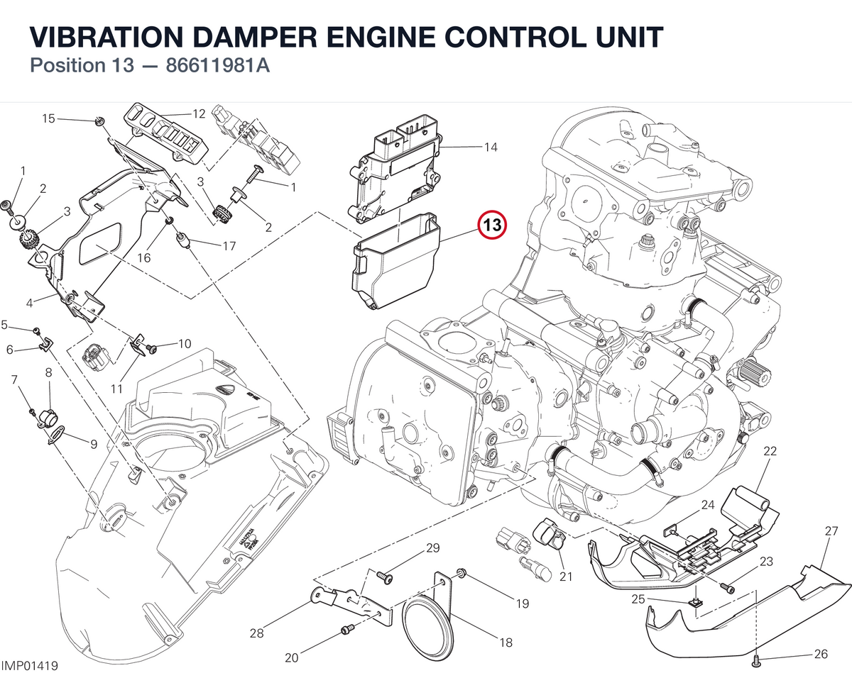 VIBRATION DAMPER ENGINE CONTROL UNIT 86611981A diagram position