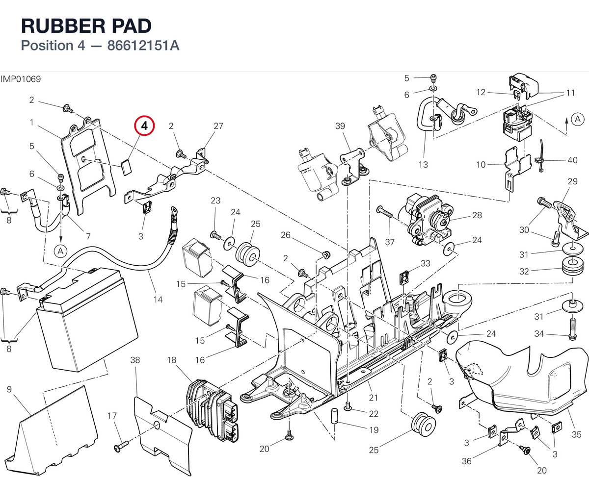 RUBBER PAD 86612151A diagram position