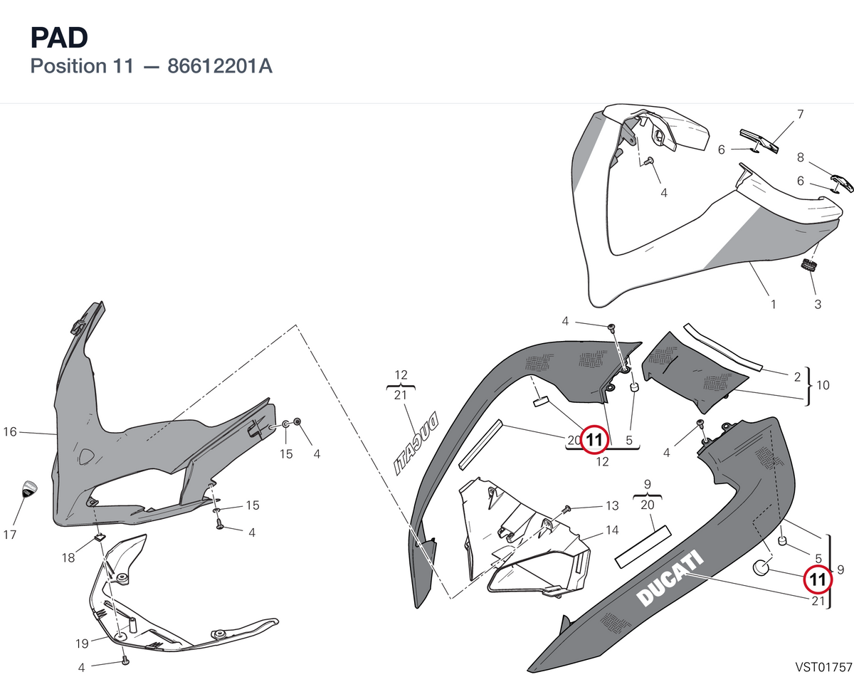 PAD 86612201A diagram position