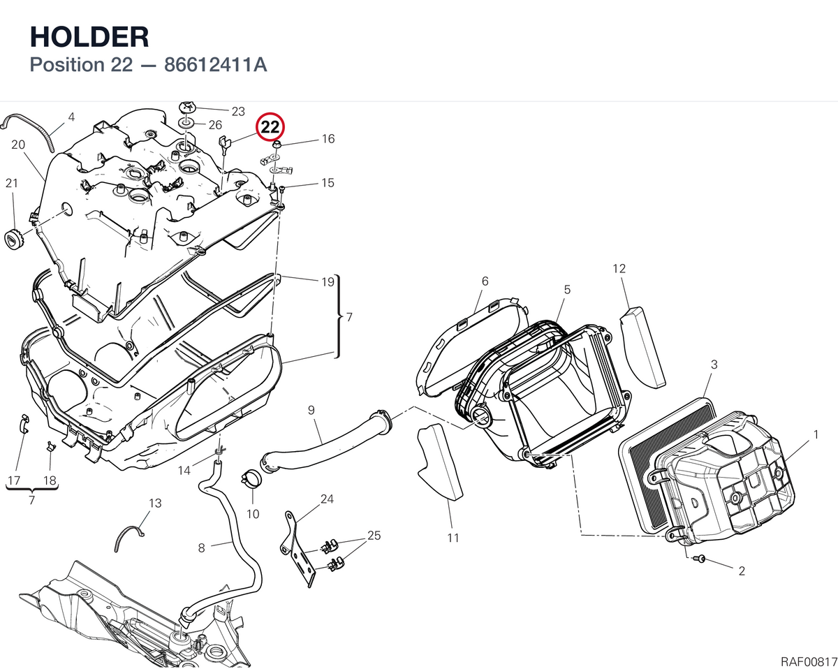 HOLDER 86612411A diagram position