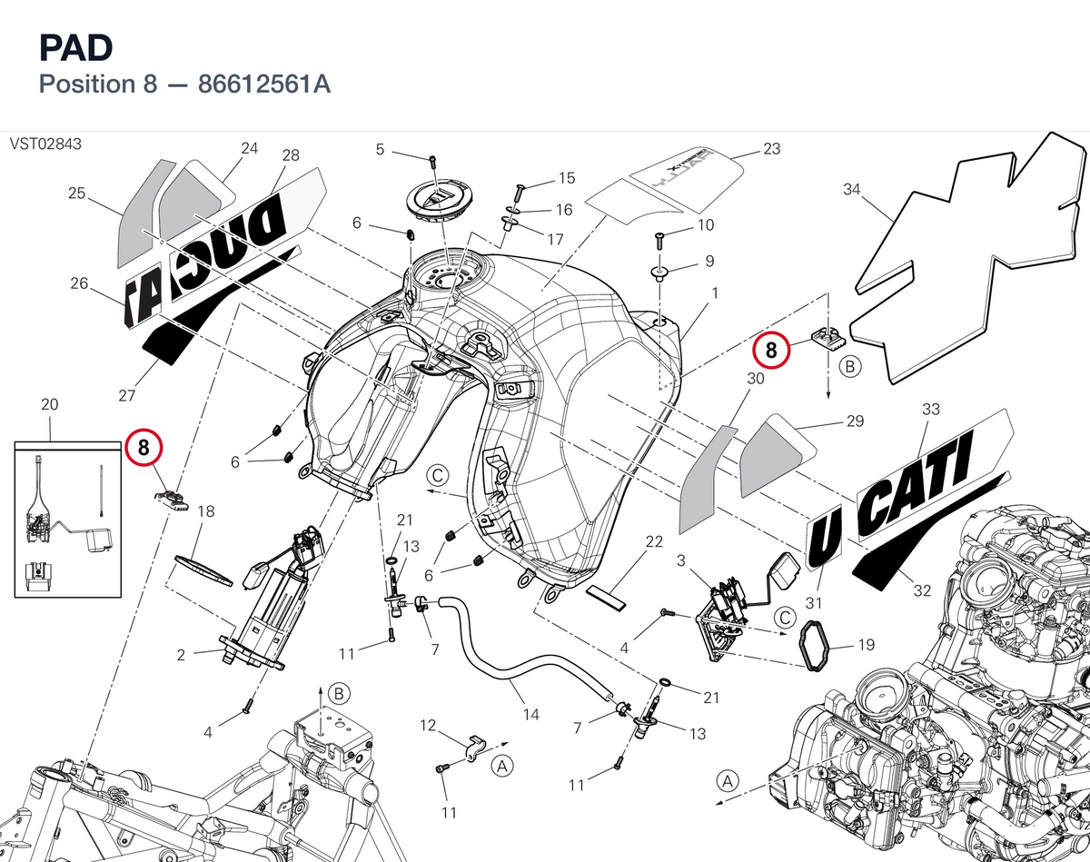 PAD 86612561A diagram position