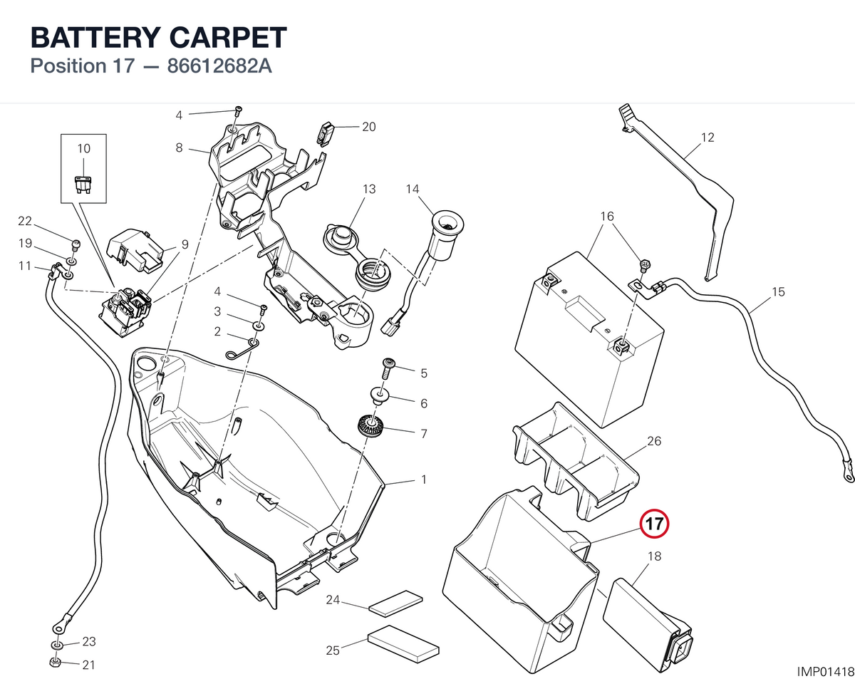 BATTERY CARPET 86612682A diagram position