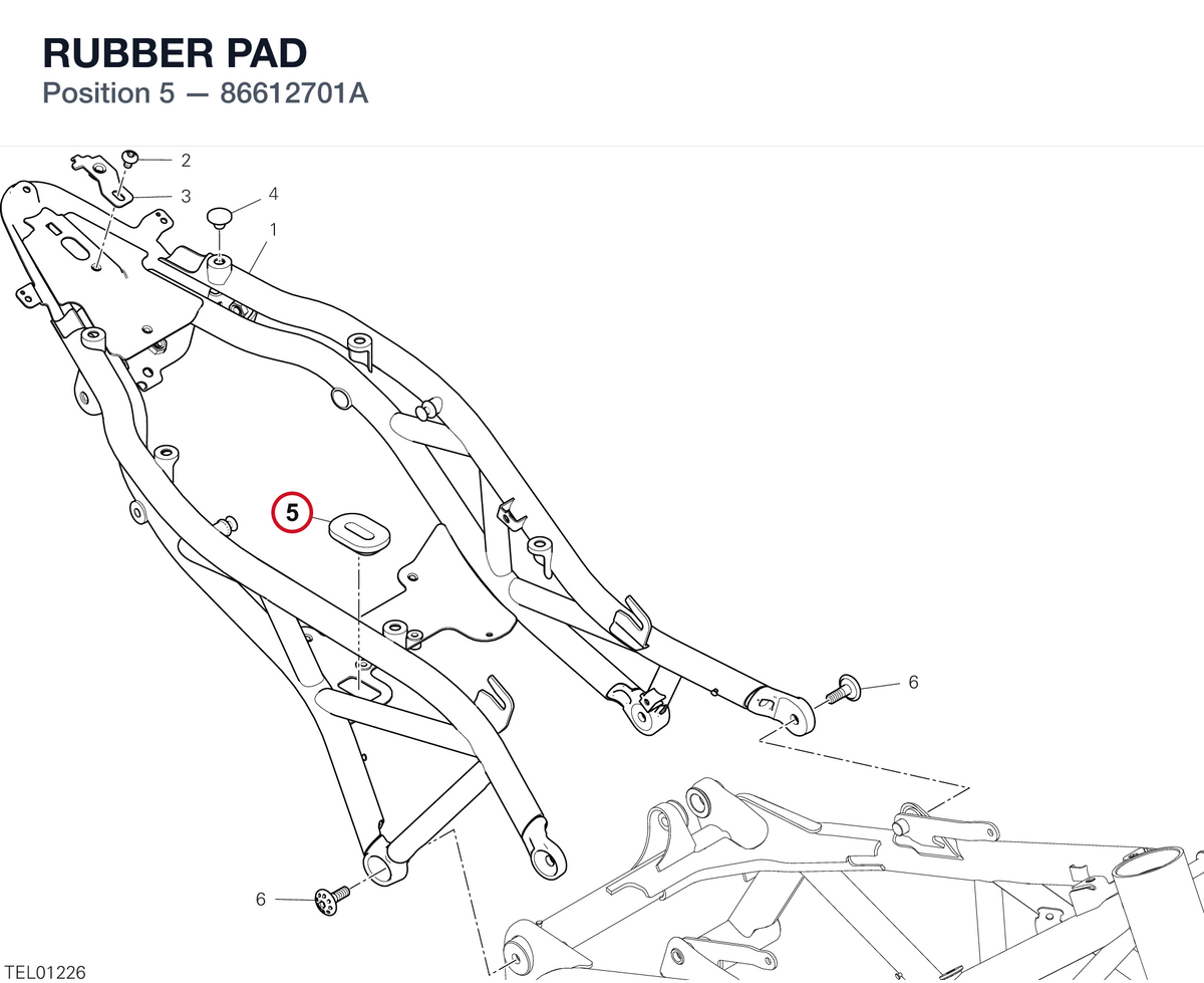 RUBBER PAD 86612701A diagram position
