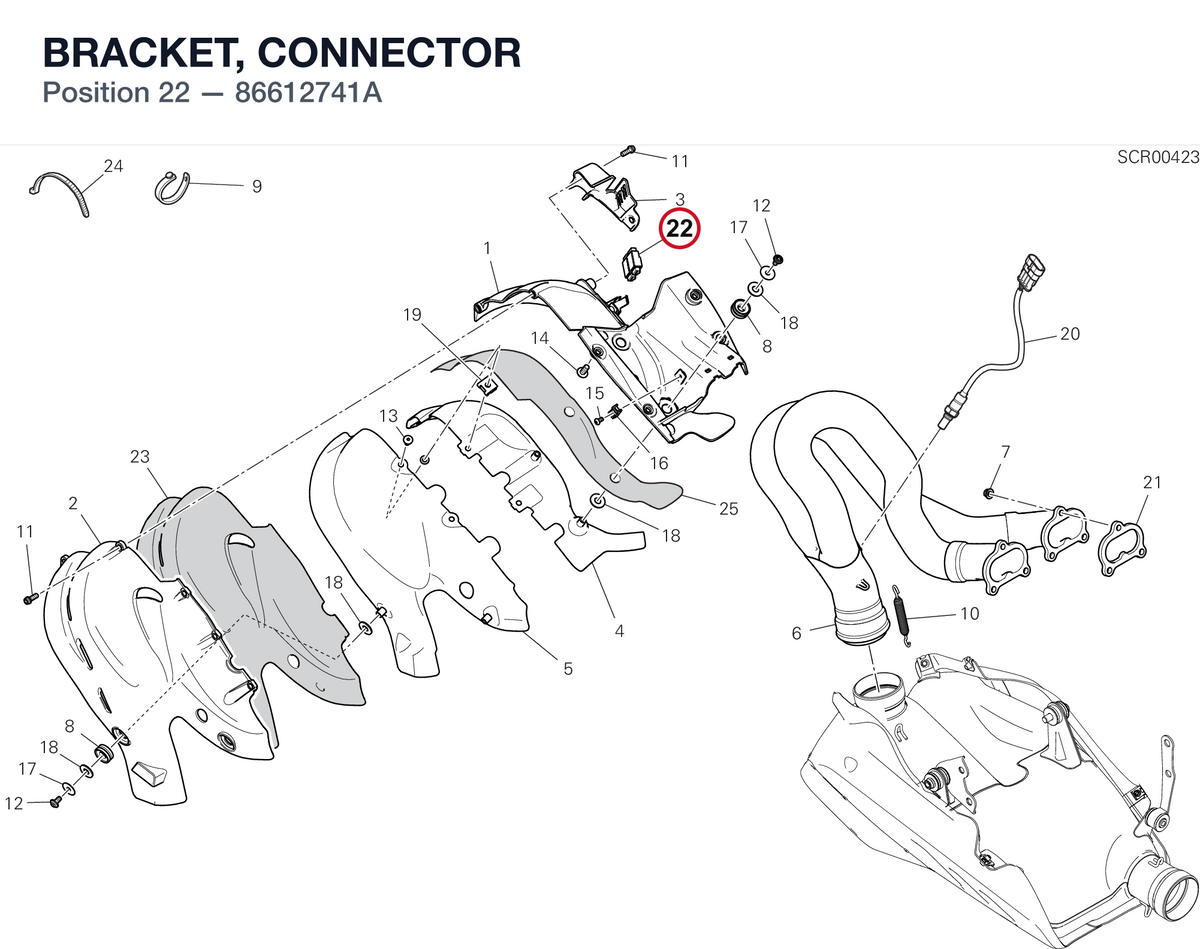 BRACKET, CONNECTOR 86612741A diagram position